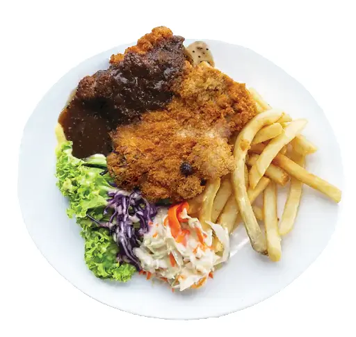 [2] Crispy mushroom chicken chop